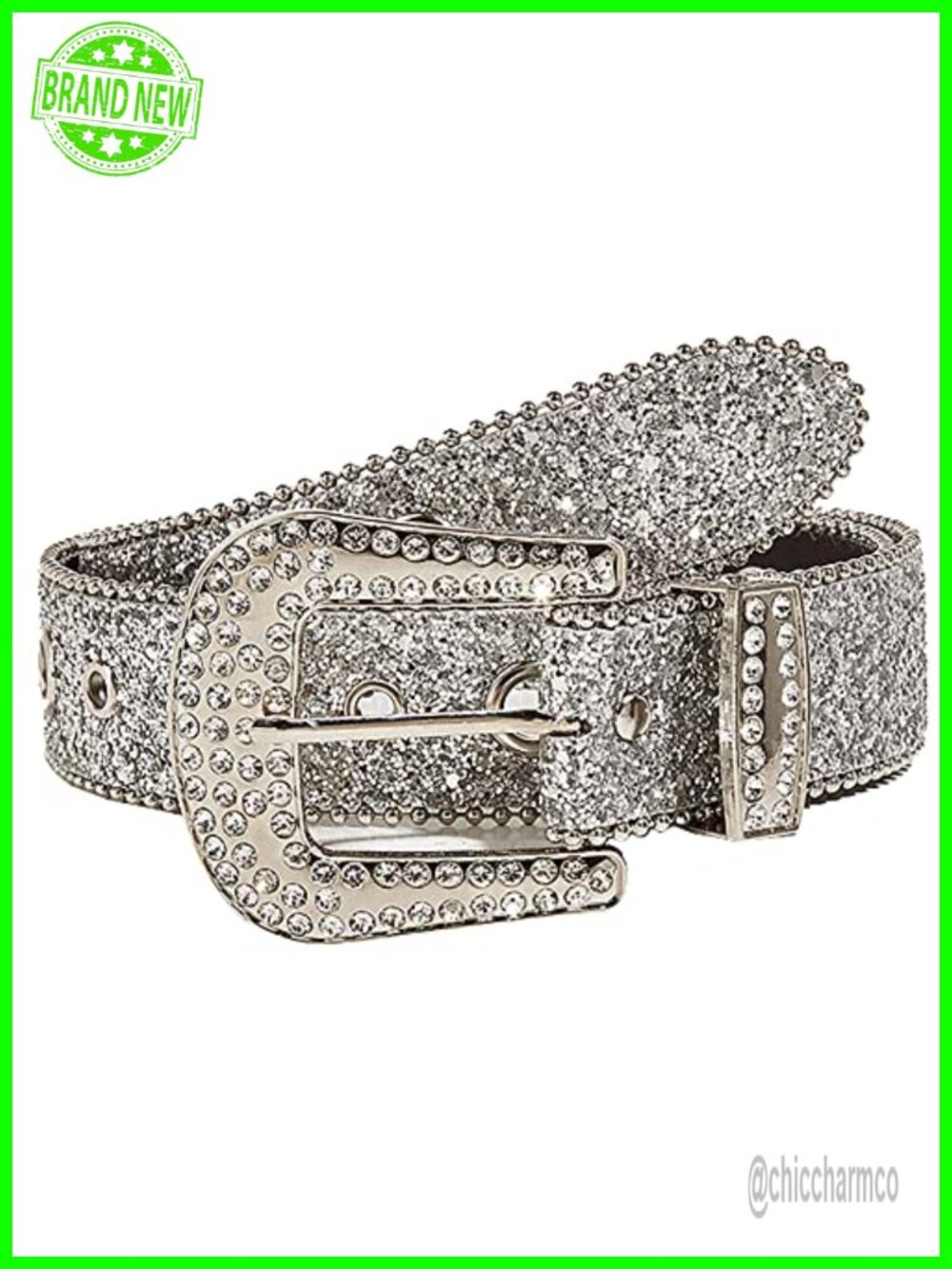 Womens Rhinestone Western Cowgirl Belt PU Leather Diamond Belt